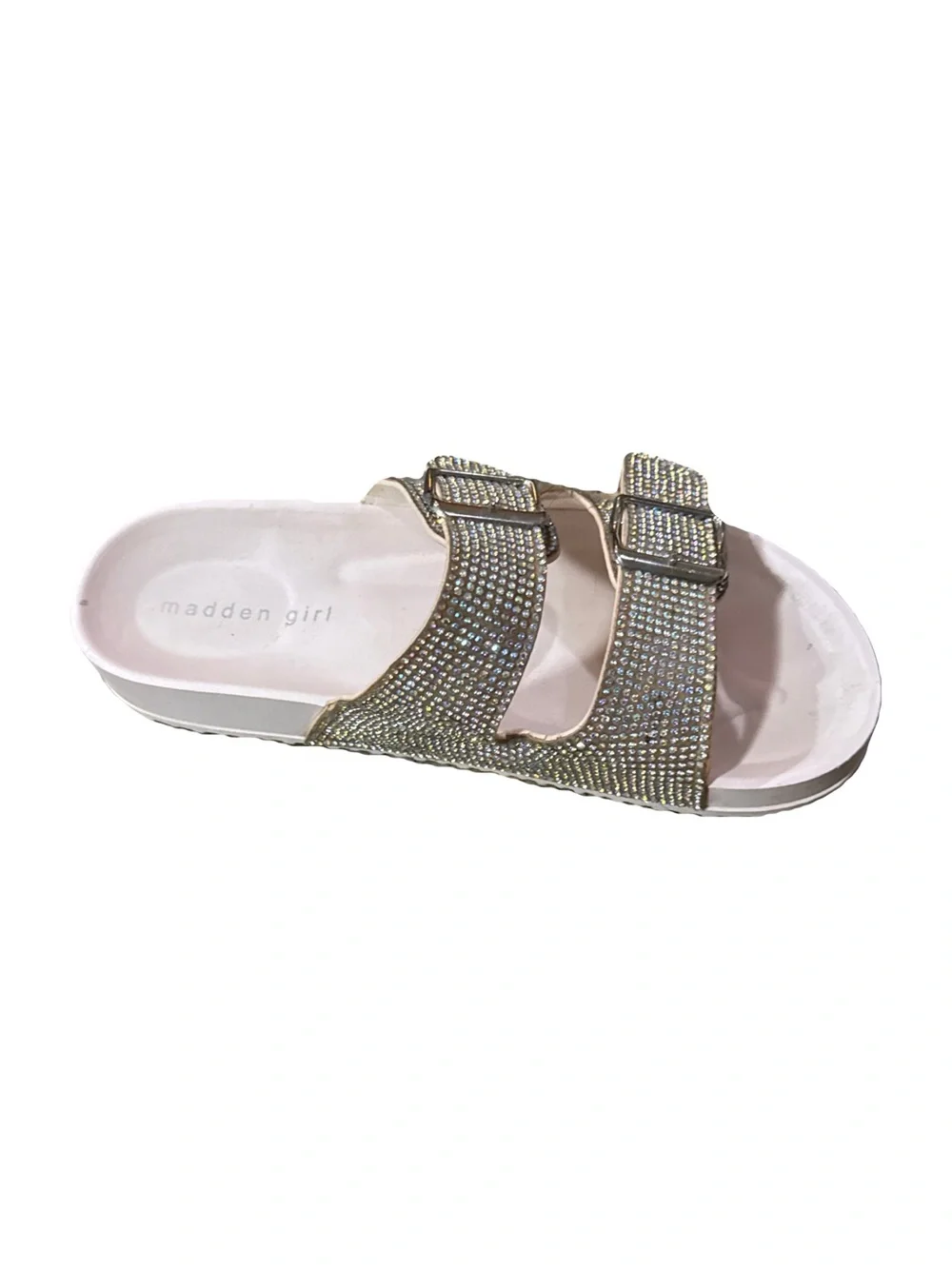 Madden Girl Sparkle Double-Buckle Slides 8
